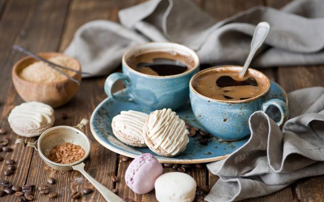 Coffee mugs marshmallows chocolate stilllife free wallpaper for desktop - medium preview image