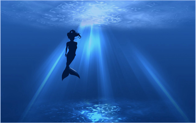 Swimming ocean light beam fish free wallpaper for desktop - medium preview image