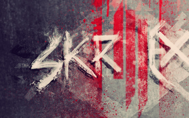Blood splatter abstract arrow artwork free wallpaper for desktop - medium preview image