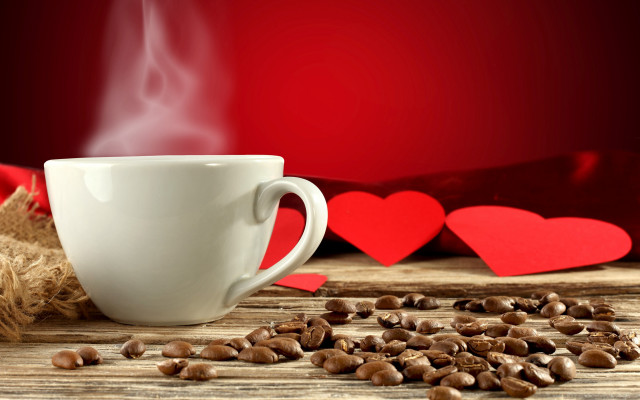 Coffee steam hearts sack paper free wallpaper for desktop - medium preview image