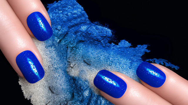 Blue manicure glitter spongy galaxy free wallpaper for desktop - medium preview image