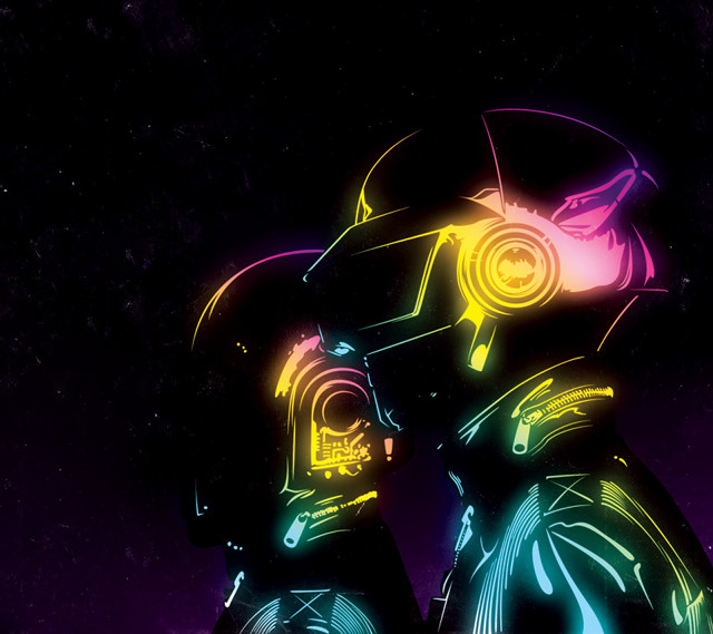 Neon man space cyberpunk astronaut free wallpaper for tablet - medium preview image