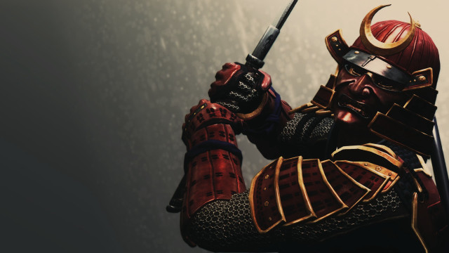 Samurai armor horned helmet sword free wallpaper for desktop - medium preview image