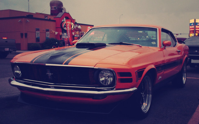 Red mustang black stripe vintage free wallpaper for desktop - medium preview image