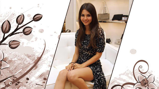 Woman sitting white couch floral free wallpaper for desktop - medium preview image