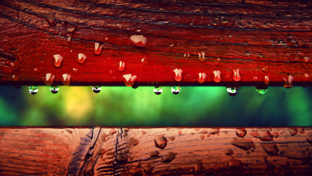 Wooden plank rain drops autumn free wallpaper for desktop - medium preview image