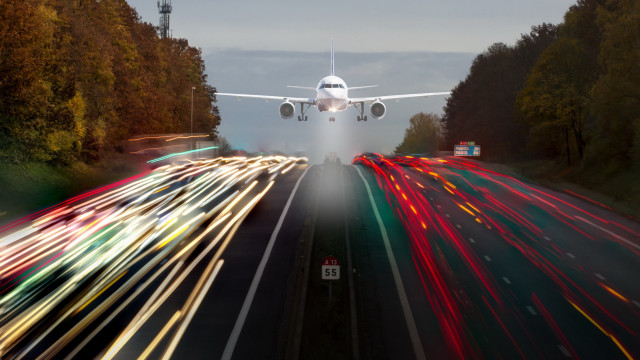 Plane highway trees forest motor free wallpaper for desktop - medium preview image