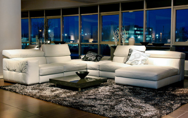 Living room white couch moonlight free wallpaper for desktop - medium preview image