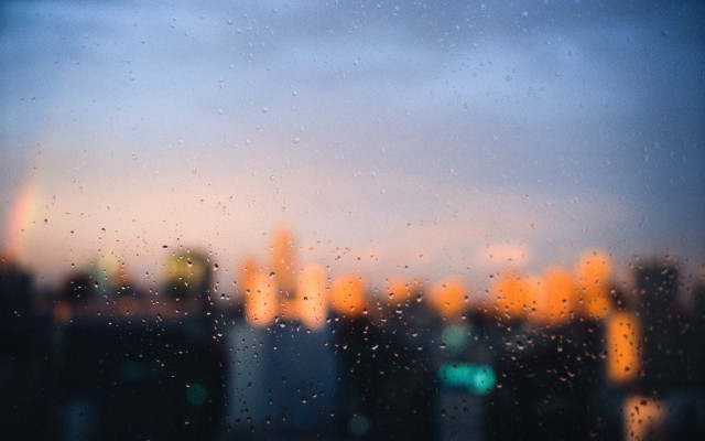 Window rain drops city background free wallpaper for desktop - medium preview image