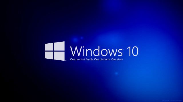 Blue background windows10 logo text free wallpaper for desktop - medium preview image