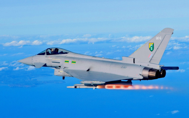 Fighter jet clouds green yellow free wallpaper for desktop - medium preview image