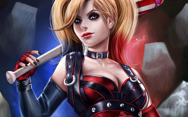 Cosplay woman weapon red black free wallpaper for desktop - medium preview image