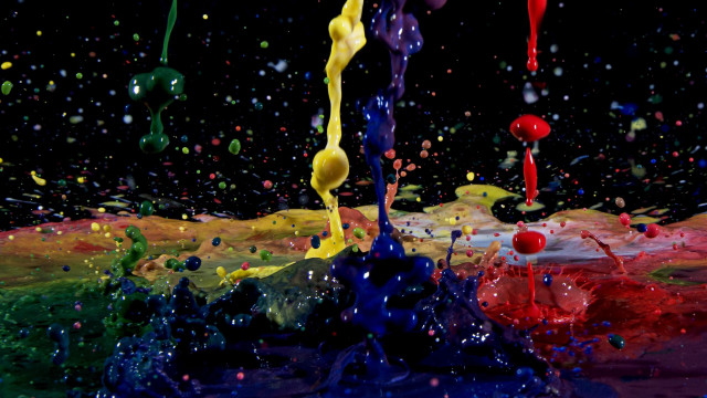 Colorful paint drops airbrush space free wallpaper for desktop - medium preview image
