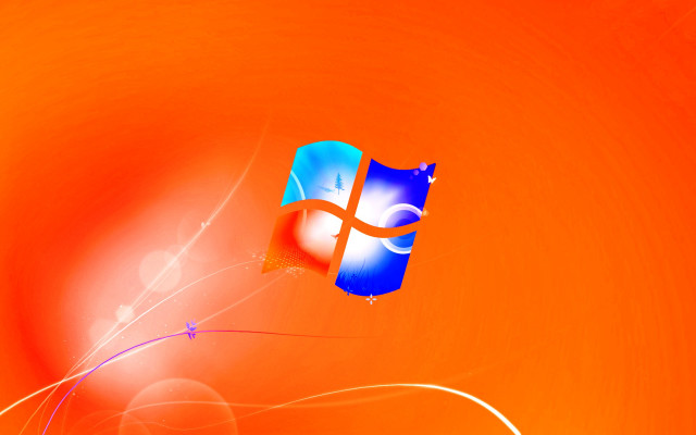 Computer screen blue orange logo free wallpaper for desktop - medium preview image