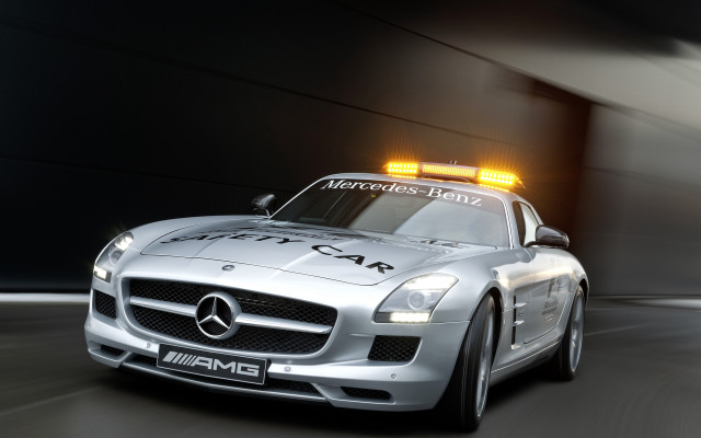 Mercedes sls amg police speeding free wallpaper for desktop - medium preview image