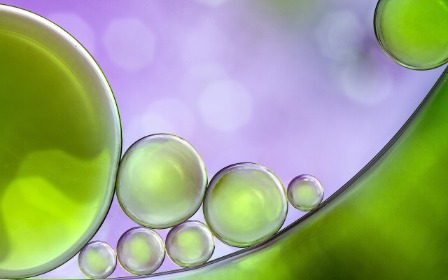 Green purple bubbles macro ball free wallpaper for desktop - medium preview image