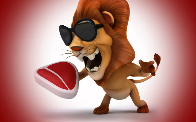 Lion sunglasses red object mustache free wallpaper for desktop - medium preview image