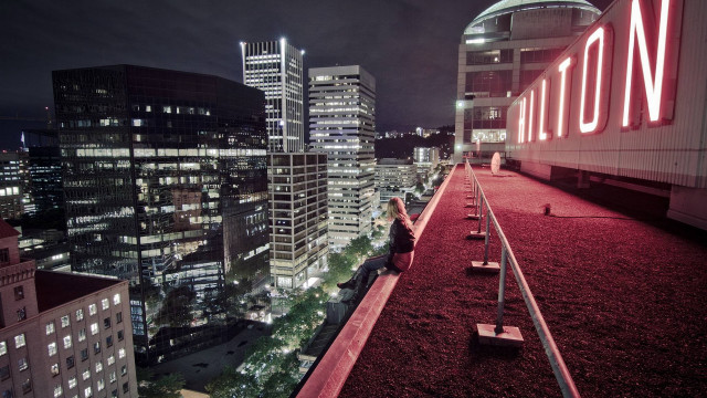 Tokyo cityscape neon sign cyberpunk free wallpaper for desktop - medium preview image