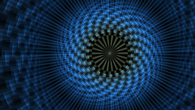 Blue black circular honeycomb opart free wallpaper for desktop - medium preview image