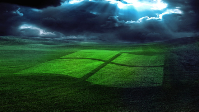 Green field cross shadow dark free wallpaper for desktop - medium preview image
