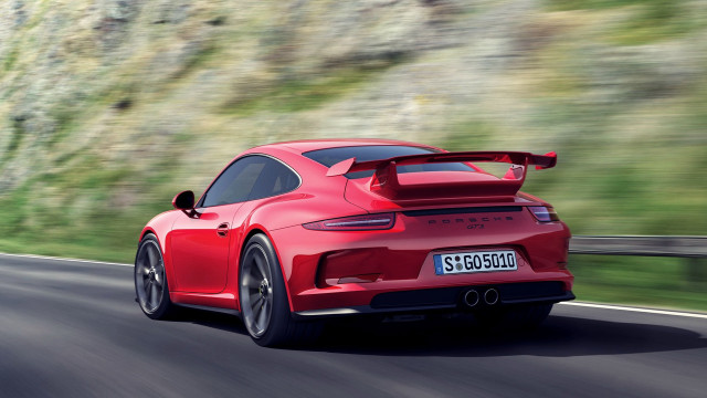 Red porsche sports car mountain free wallpaper for desktop - medium preview image