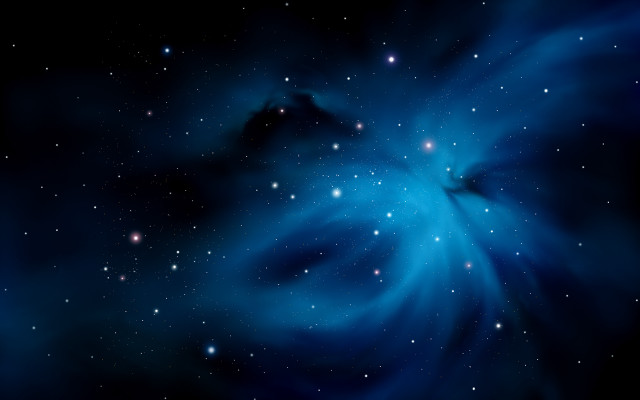 Blue black stars swirling planet free wallpaper for desktop - medium preview image