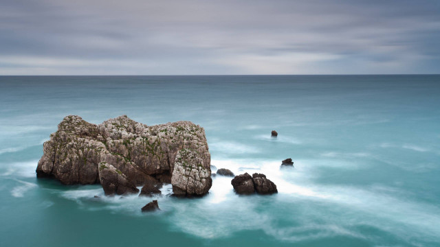 Rock formation ocean clouds sky #2 free wallpaper for desktop - medium preview image