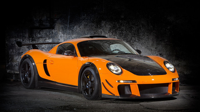 Bright orange sports car night #5 free wallpaper for desktop - medium preview image