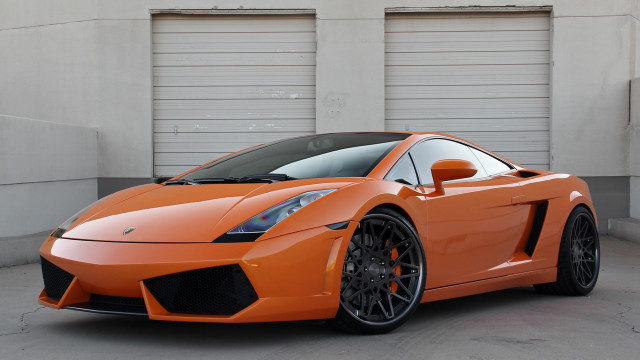 Bright orange sports car parking #5 free wallpaper for desktop - medium preview image
