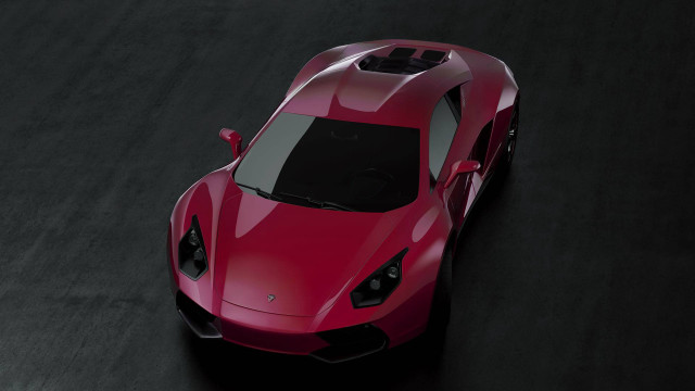 Red sports car topview black free wallpaper for desktop - medium preview image