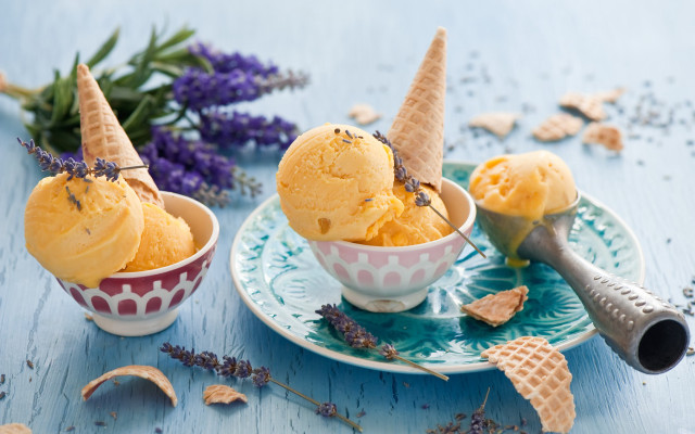 Three scoops ice cream lavender free wallpaper for desktop - medium preview image