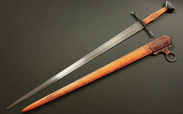 Two knives wooden handles metal free wallpaper for desktop - medium preview image