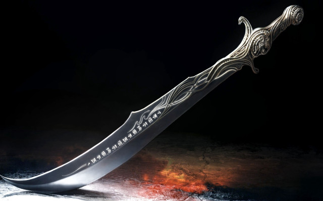 Sword decorative design table dark free wallpaper for desktop - medium preview image