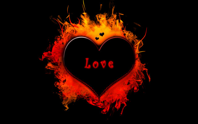 Heart love flames smoke black #2 free wallpaper for desktop - medium preview image