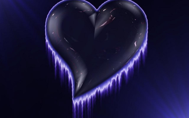Heart drip blue light gothic free wallpaper for desktop - medium preview image