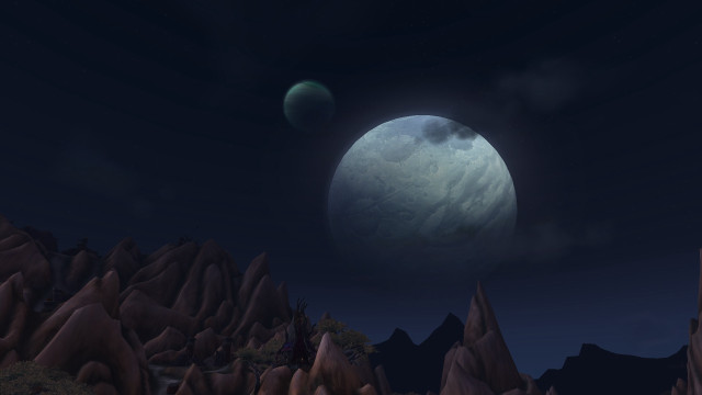Planet mountains foreground castle crescentmoon free wallpaper for desktop - medium preview image