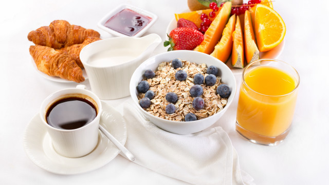 Breakfast cereal fruit juice croissants free wallpaper for desktop - medium preview image