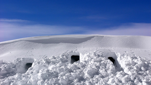 Snowy hill landscape blue sky free wallpaper for desktop - medium preview image