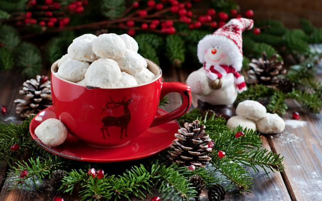 Hot chocolate marshmallows snowman christmas free wallpaper for desktop - medium preview image