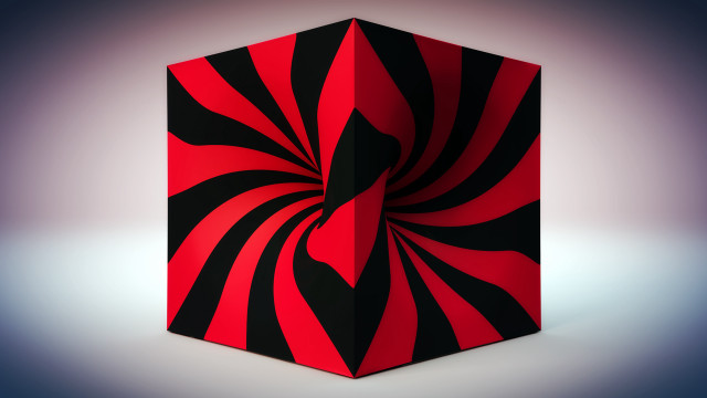 Red black box illusion butterfly free wallpaper for desktop - medium preview image