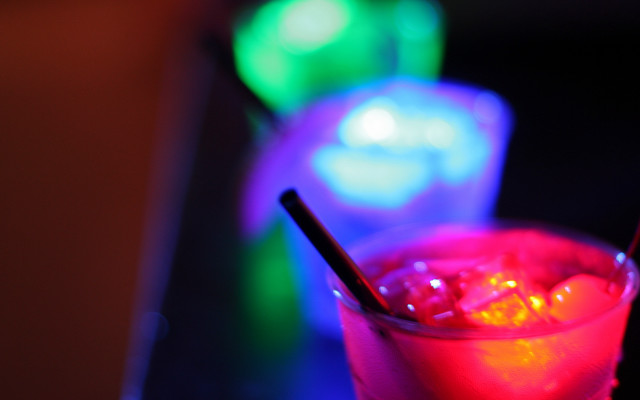 Neon holography stilllife drink straw free wallpaper for desktop - medium preview image