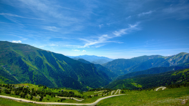 Scenic valley winding road mountains free wallpaper for desktop - medium preview image