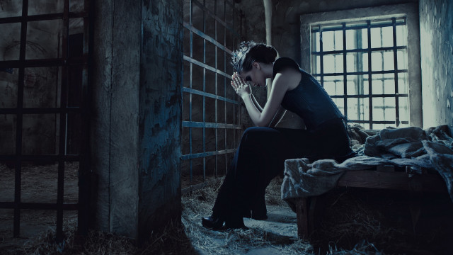 Woman bench room hay window free wallpaper for desktop - medium preview image