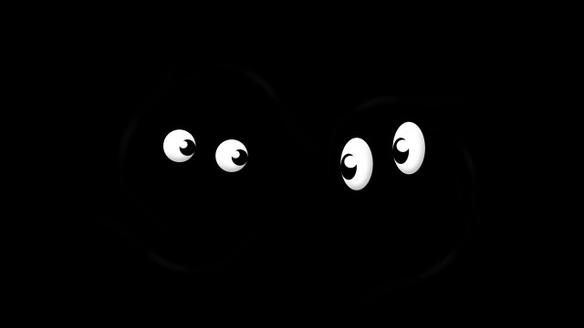 Black background two eyes moon free wallpaper for desktop - medium preview image