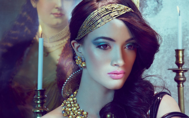 Woman tiaracandle painting neoclassicism fashion free wallpaper for desktop - medium preview image