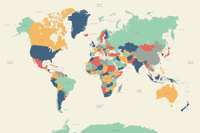 World map colored countries different free wallpaper for desktop - medium preview image