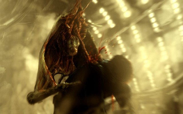 Man large bird shoulder biopunk free wallpaper for desktop - medium preview image