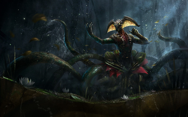 Demonic umbrella snake fantasy night free wallpaper for desktop - medium preview image