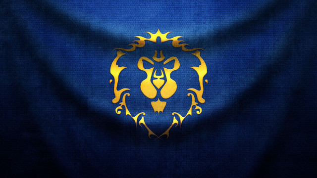 Blue gold lion emblem night free wallpaper for desktop - medium preview image