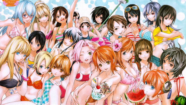 Anime girls bikini cake group free wallpaper for desktop - medium preview image